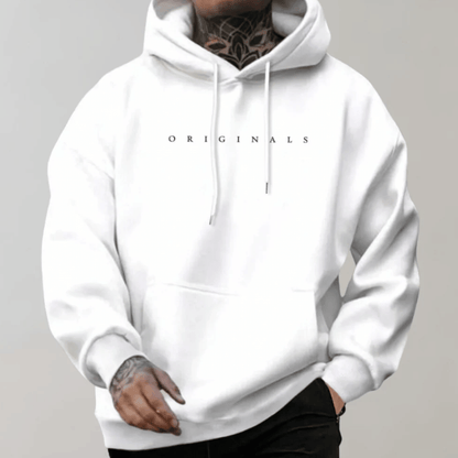 Stylish Men's Hoodie Elias - Front View in Grey