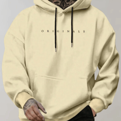 Premium Men's Hoodie Elias - Back View with Hood Detail