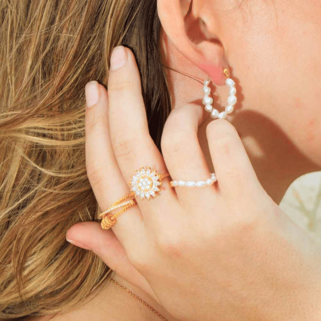 Sun Spinner Worry Ring - Anxiety Relief Fidget Ring with Rotating Band