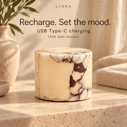 AuraGlow - Marble-Effect Bedside Lamp