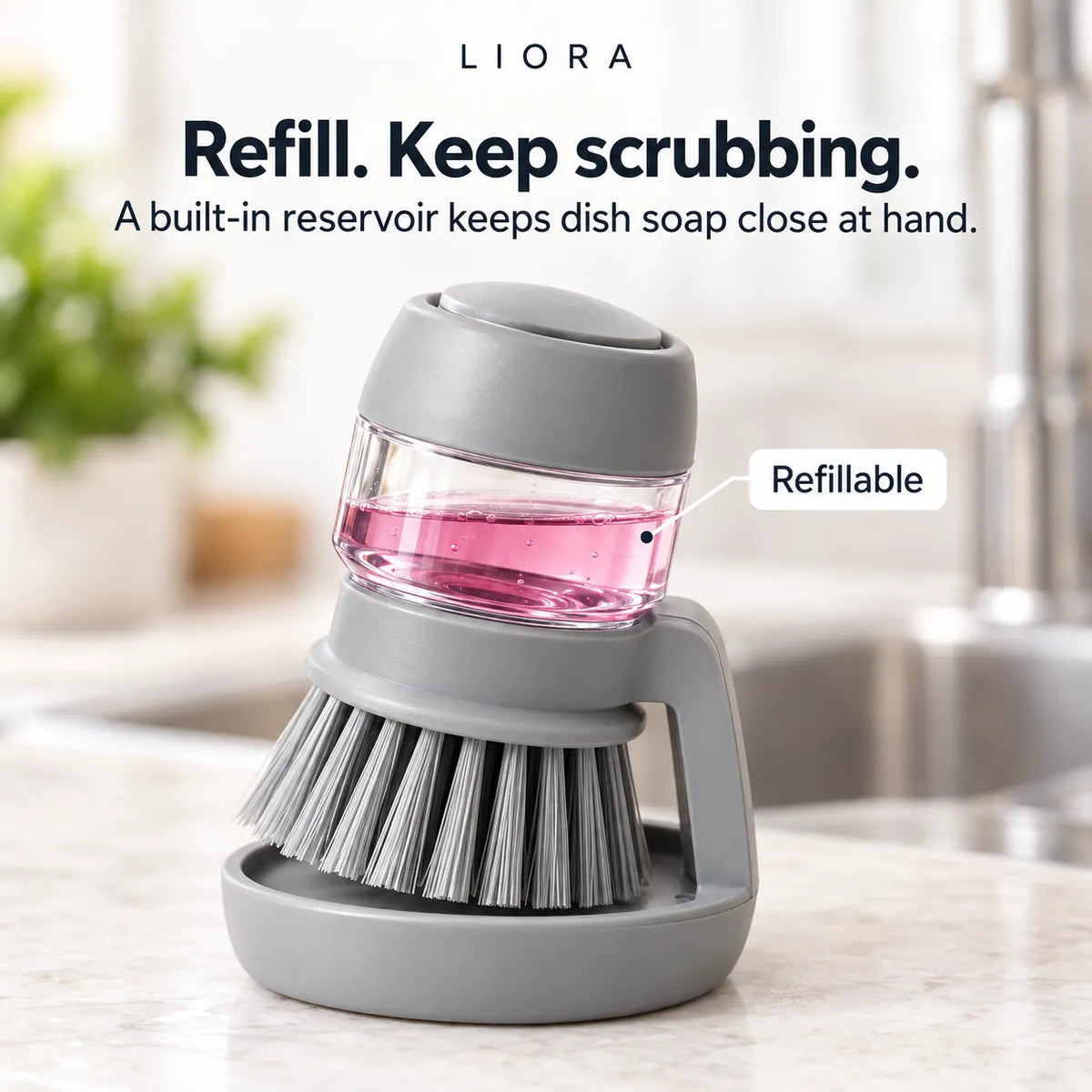 ScrubEase - Soap Dispensing Dish Brush