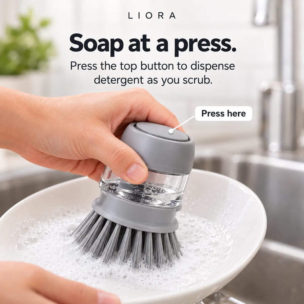 ScrubEase - Soap Dispensing Dish Brush