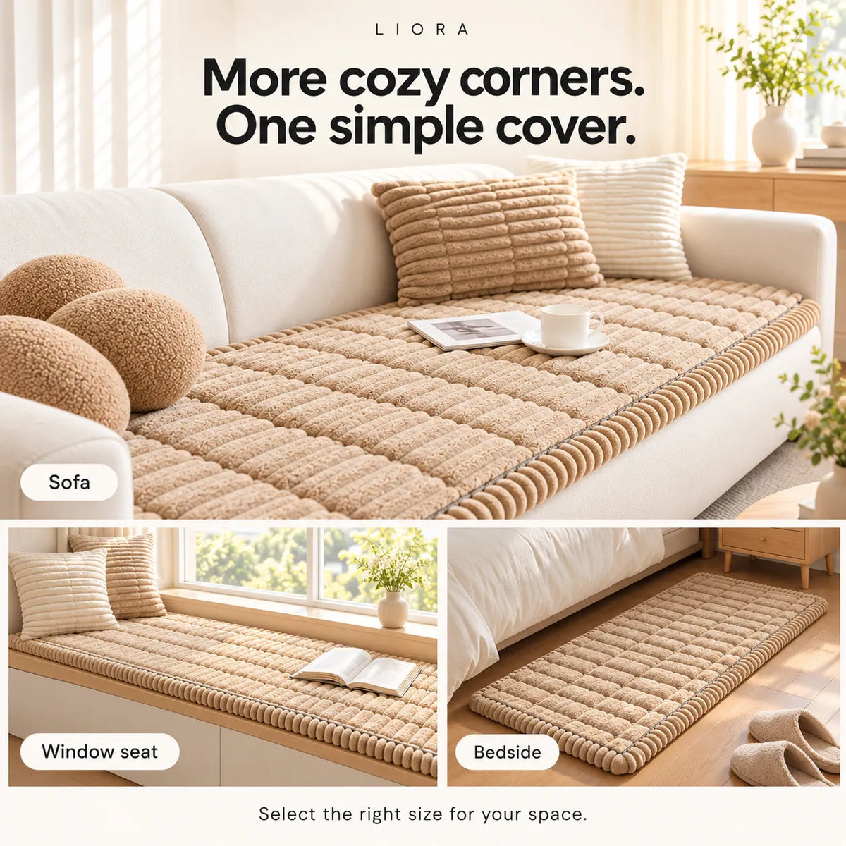 SofaSoft - Plush Quilted Sofa Cover