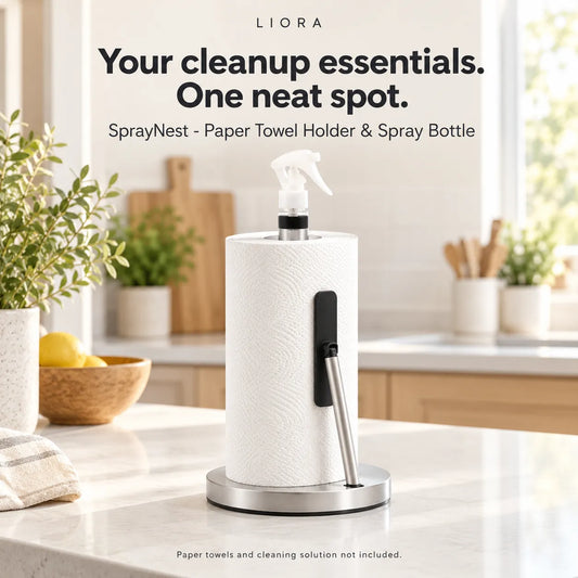 SprayNest - Paper Towel Holder & Spray Bottle